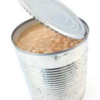 Open tin can of beans