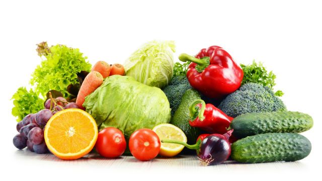 Organic vegetables isolated on white