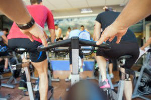 spinning class at gym