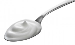 spoon of yogurt