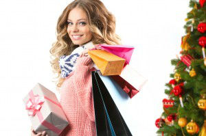 Woman with Christmas shopping