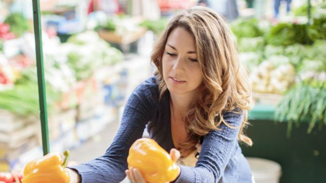 Young woman on the market