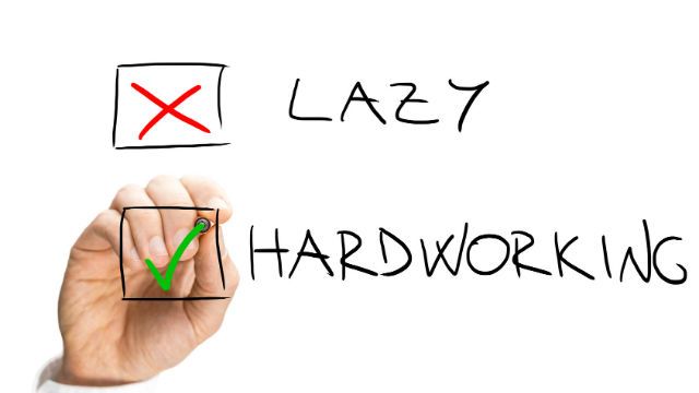Marking X on Lazy and Check on Hardworking
