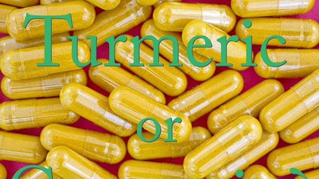 Turmeric capsules close view