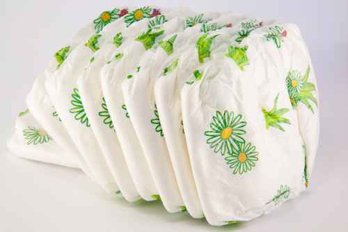 Stack of diapers isolated