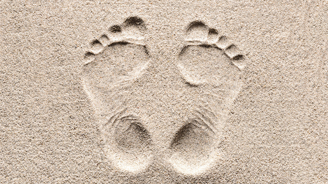 Print. Footprint in the Sand.