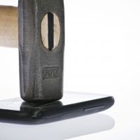 Smashed mobile phone