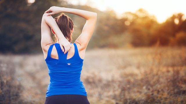 Woman exercising at nature