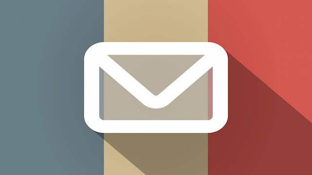 Long shadow flag of France vector icon with an envelope