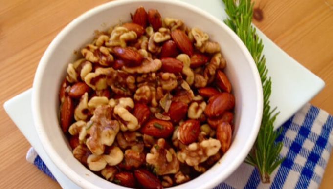 Rosemary And Garlic-Infused Almonds And Walnuts