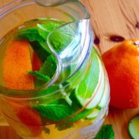 Tangerine, Cucumber and Mint Infused Water