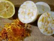 Simple 3-Ingredient Lemon Calendula Soap