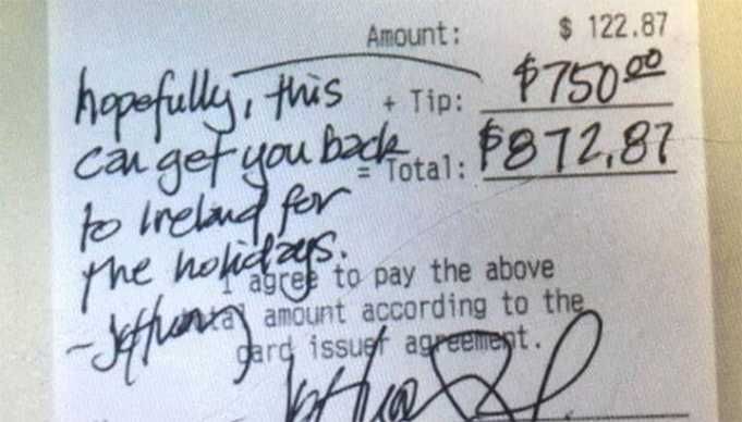 Server Gets $750 Tip So He Can Do This