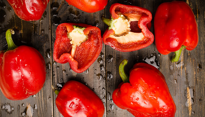 Raw foods like red peppers contain nutrients like vitamin C.