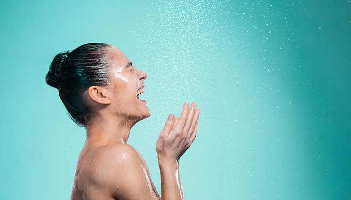 Taking a cold shower after the sauna can close your pores back up.