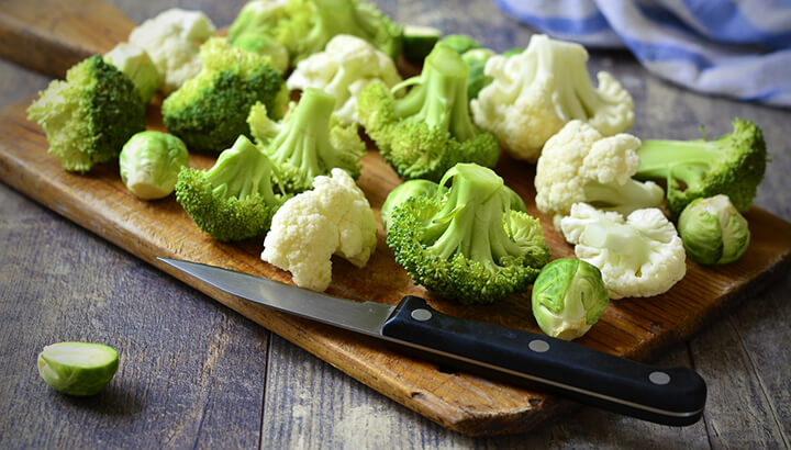 Broccoli, cauliflower and Brussels sprouts contain lots of protein.