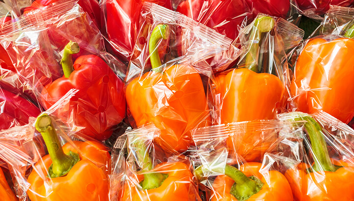Reduce plastic by picking out produce without packaging.