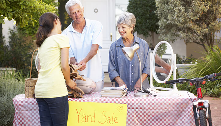 A yard sale can help you save money.