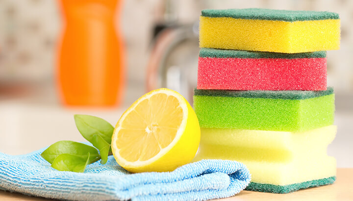 Soak kitchen sponges in baking soda and water instead of throwing them away.