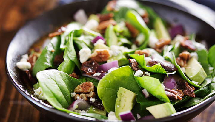 Add nuts to your salad for a quick fix of healthy fat.