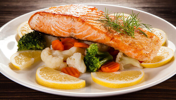 Wild caught salmon contains antioxidants to protect the eyes.