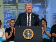 Las Vegas Shooting Victim Stands On One Leg To Greet President Trump